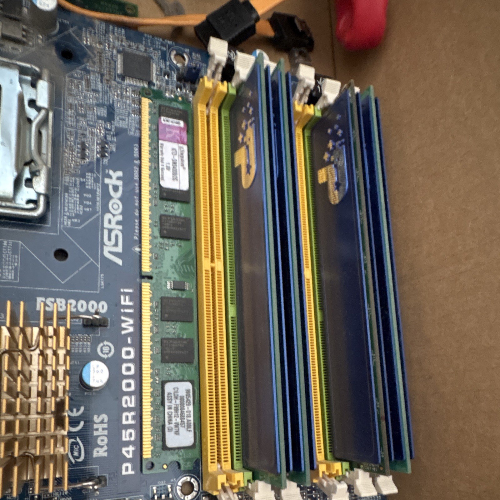 Untested, “As Is” ASRock P45R2000-WiFi Motherboard DDR2 or 3? RAM Scrap
