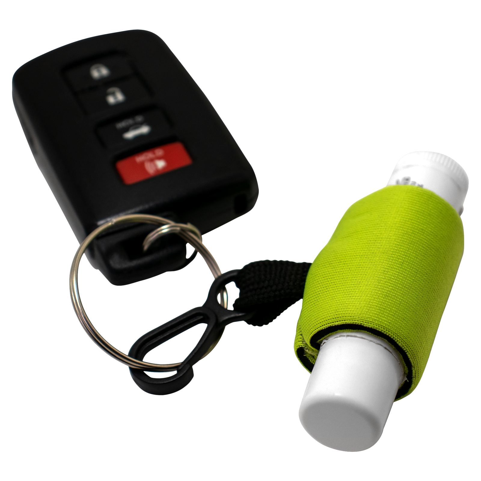 10 Green Clip-On Neoprene Sleeve Lip Balm Holsters Lipstick Holder Key Chain