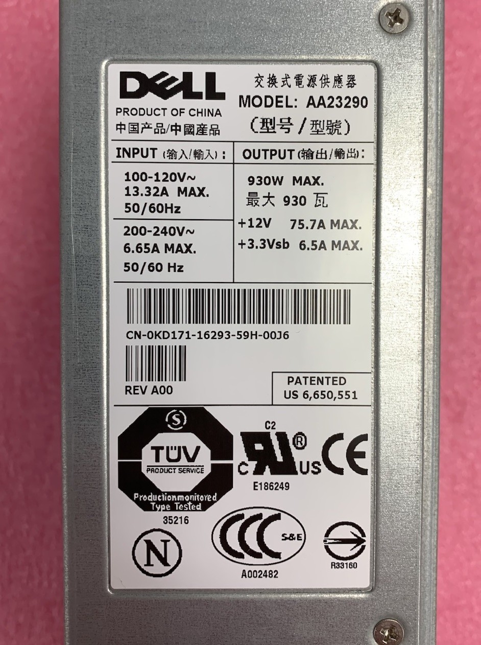 Dell AA23290 930W Server Power Supply