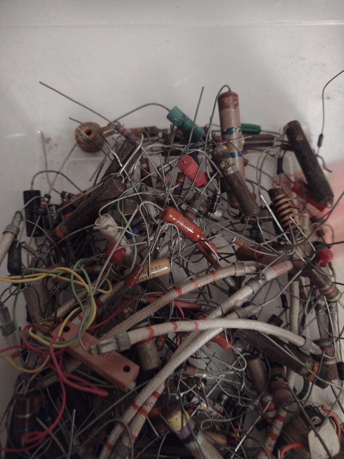 Vintage Assortment Of Electrical Components Olson Tung-sol Bulbs Etc