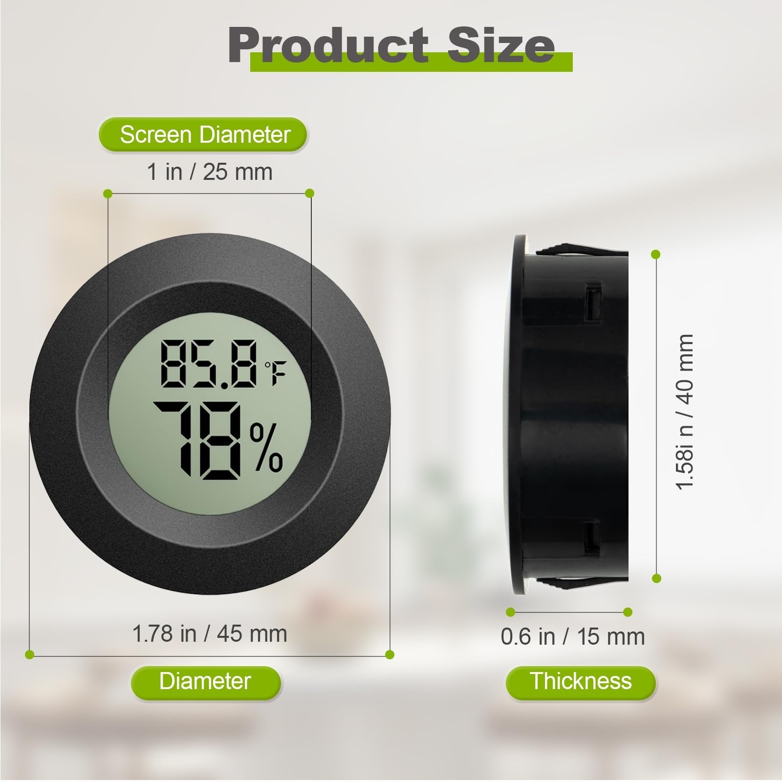 4-Pack Mini Hygrometer Thermometer, Digital LCD Humidity Meter Indoor/Outdoor…