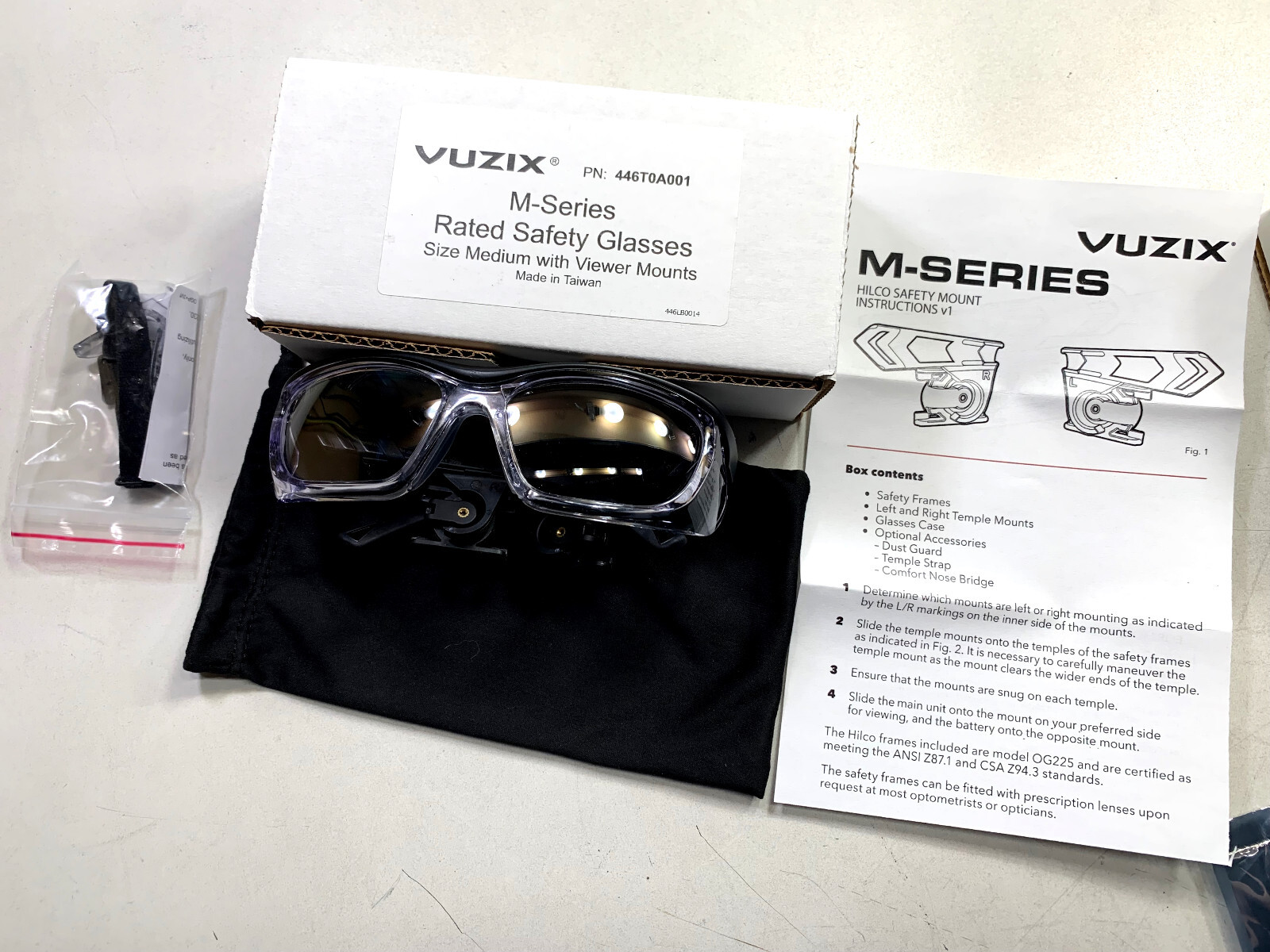 Vuzix Accessories Lot Powercore Mini Safety Goggles Helmet Cap Mount M-Series