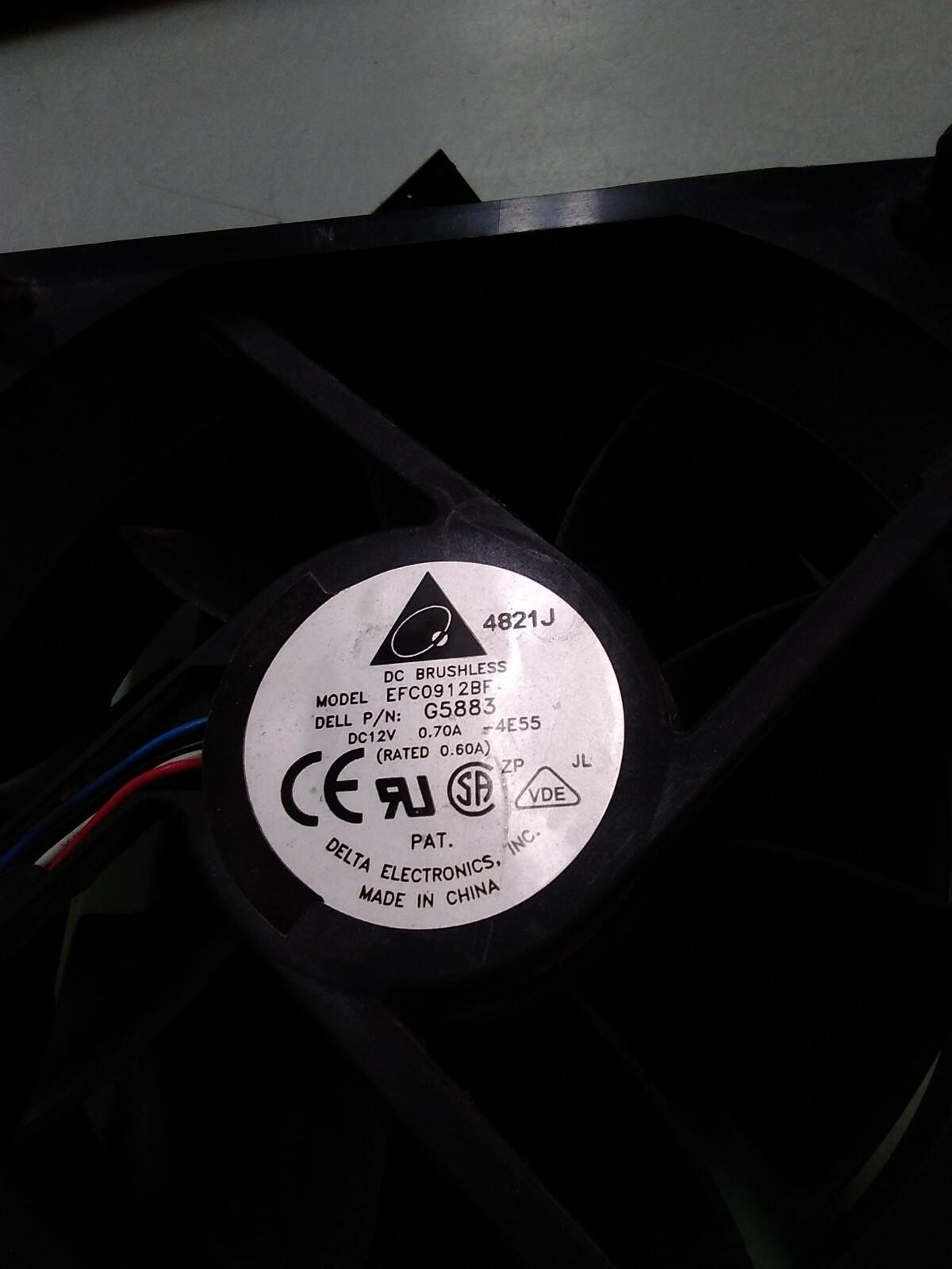 DELTA DELL Fan EFC0912BF DC12V 0.60A DELL P/N G5883 0W5457