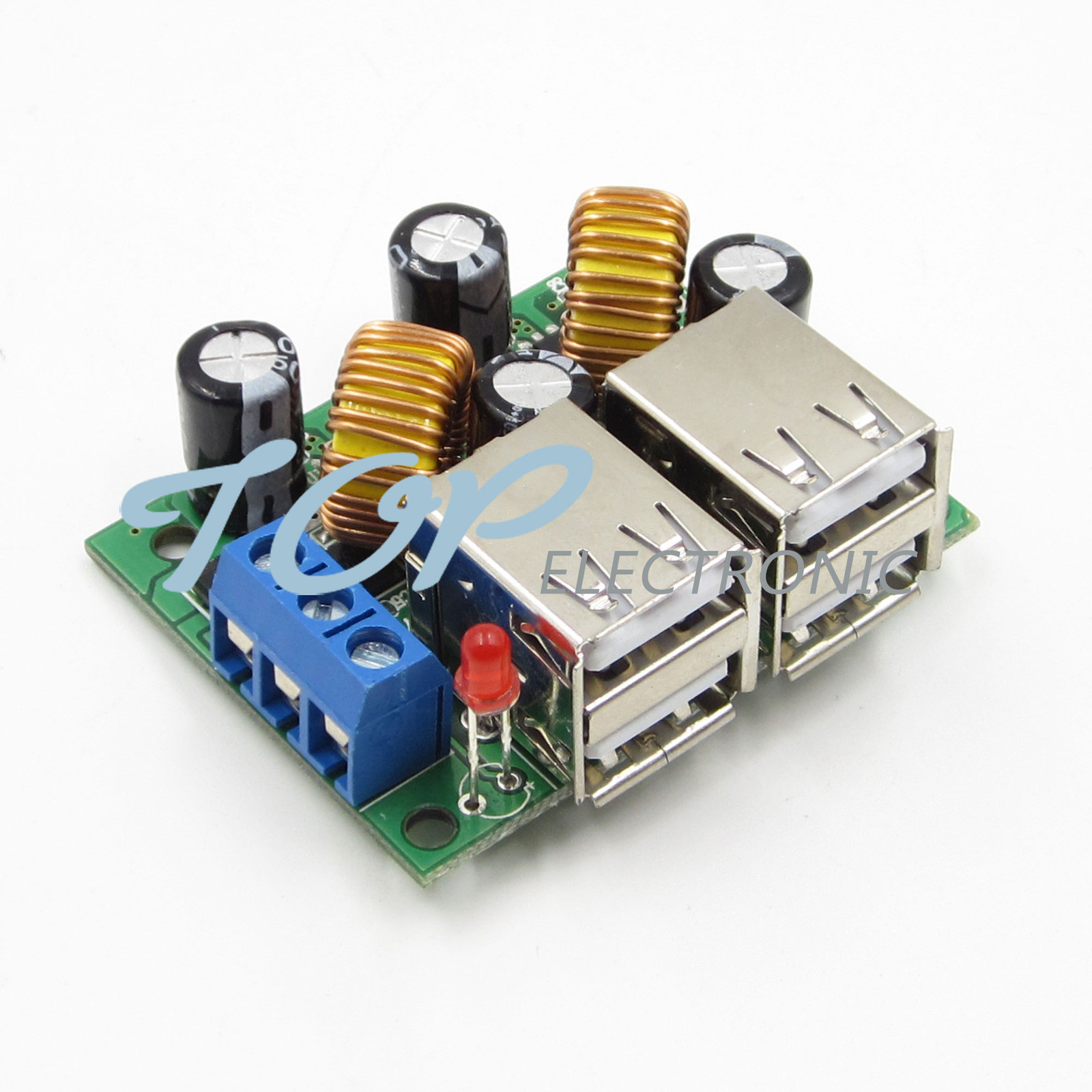 4-USB Port Step-down Power Supply Converter Board Module DC 12V 24V 40V to 5V 5A
