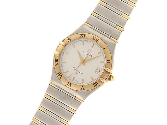 OMEGA Watch Constellation 1312.30 SS K18YG White Dial Quartz Unisex Wristwatch