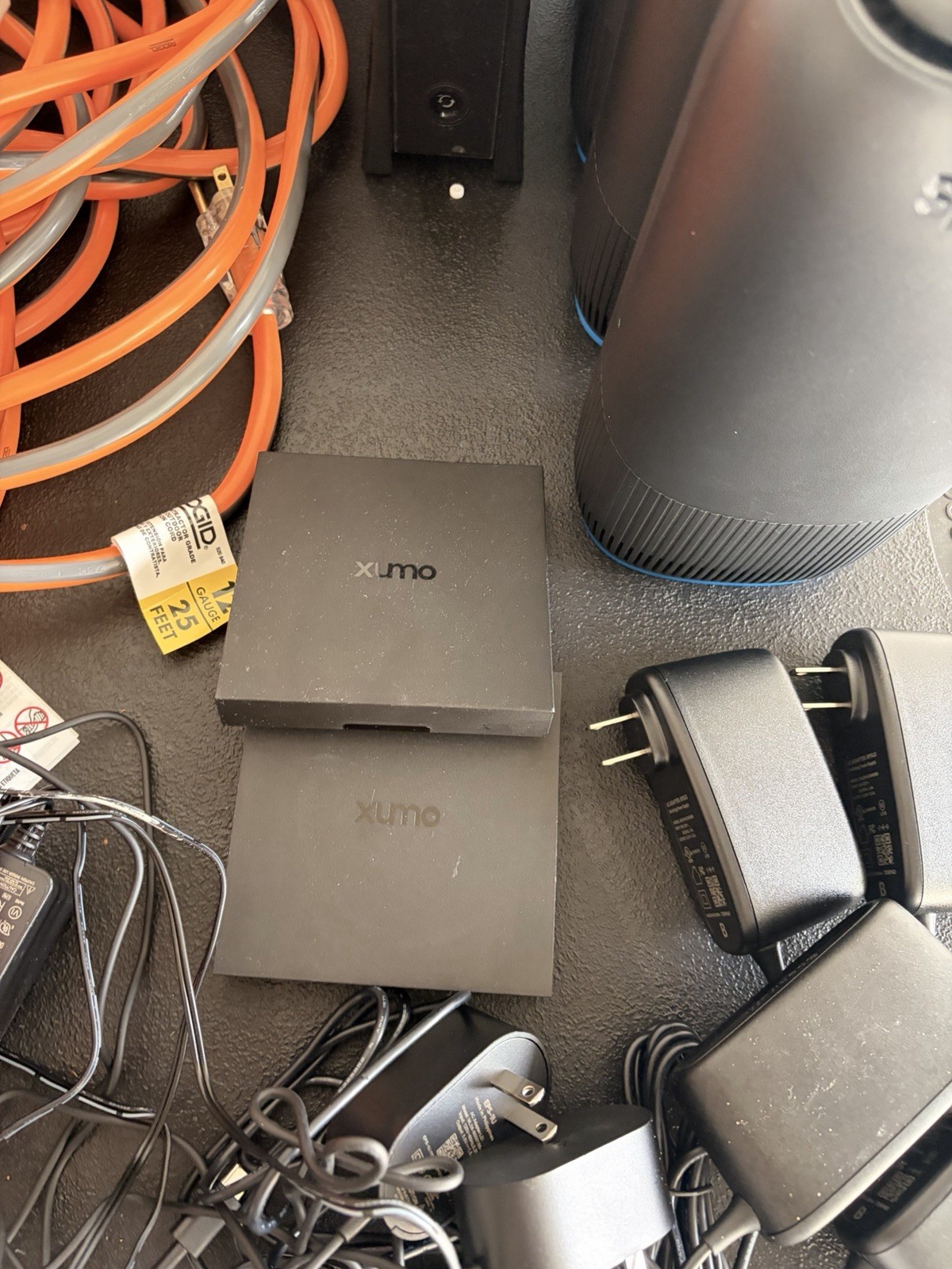 Spectrum Xumo Mixed Electronics Lot with Cables, Adapters, Networking Equipment