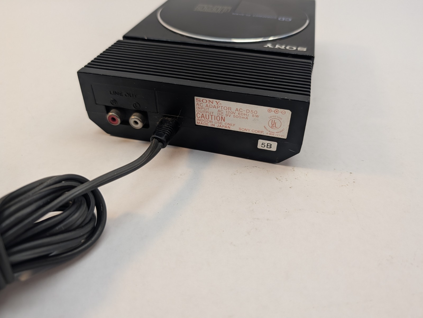 Sony D-5A Compact Disc Player w/ AC-D50 Adapter Japan 1985 READ DESCRPIPTION