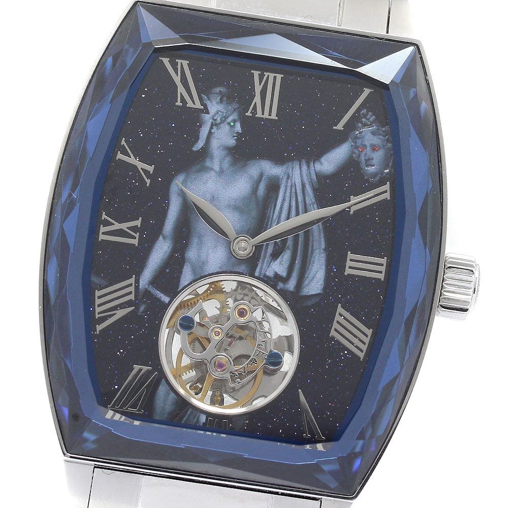 Toshyu Fukami Perseus Tourbillon Hand Wind Mens Watch Navy Blue Box Warranty