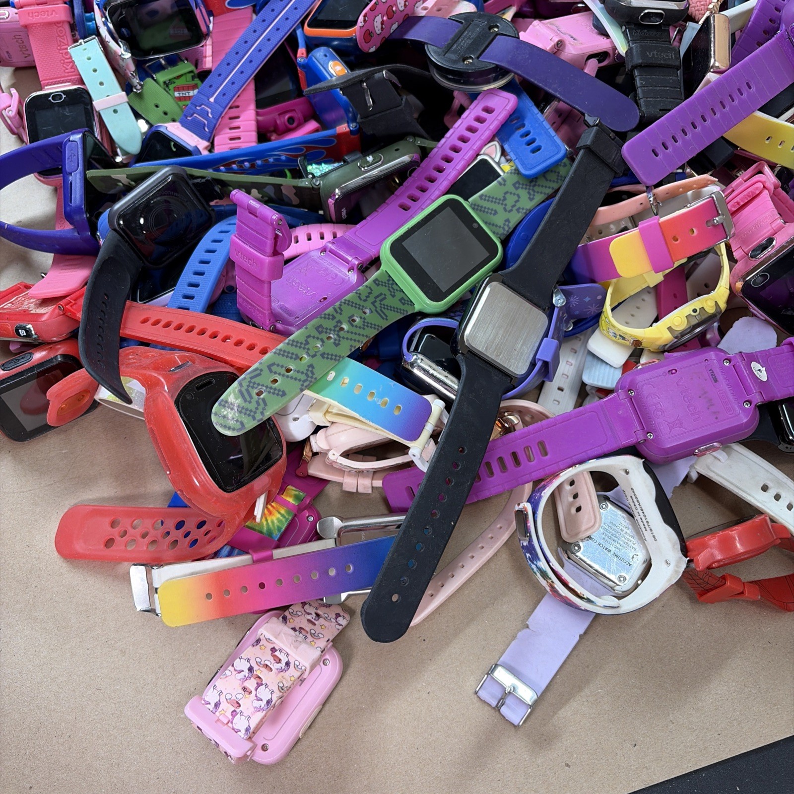 Lot of 200 Kids Smart Watches Assorted Lot vTech, Accutime, iTech, UNTESTED