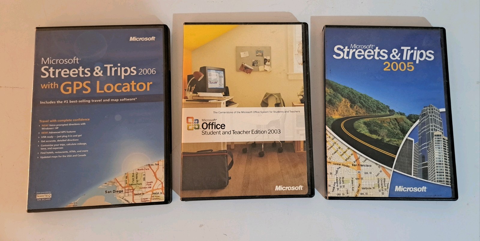 Microsoft Installers Lot, Street& Trps 2006 W/ GPS Locator, Ofc 2003,St &trip 05