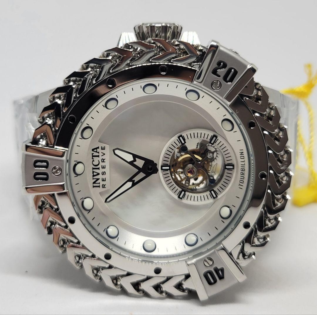 Invicta Reserve Bolt Hercules Tourbillon 53mm Watch White Dial Steel Box Book