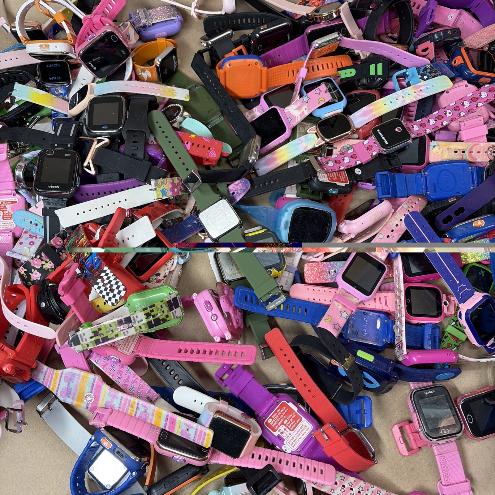 Lot of 200 Kids Smart Watches Assorted Lot vTech, Accutime, iTech, UNTESTED