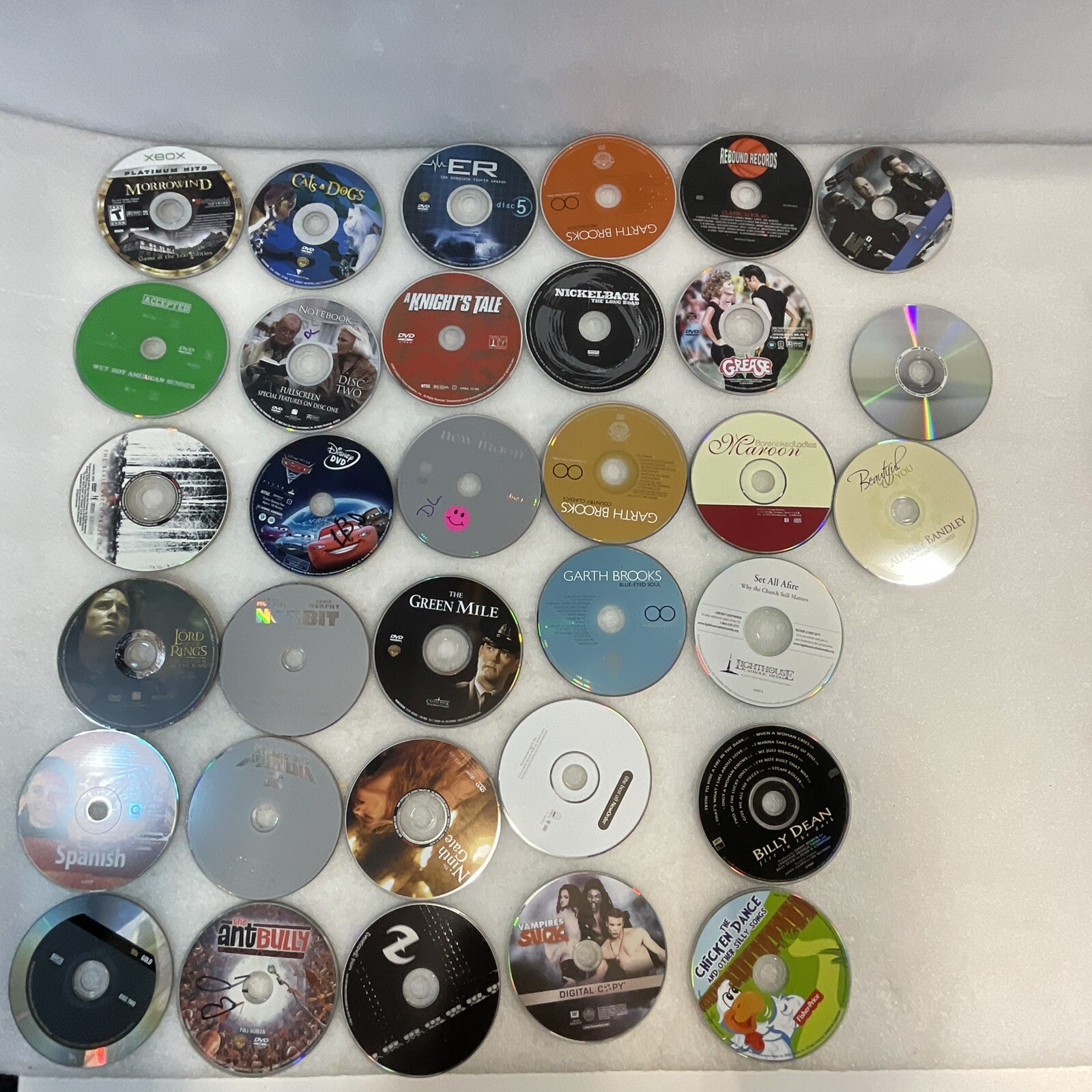 Lot of 33 Disks No Covers CD DVD Video Game Scratches AS-IS