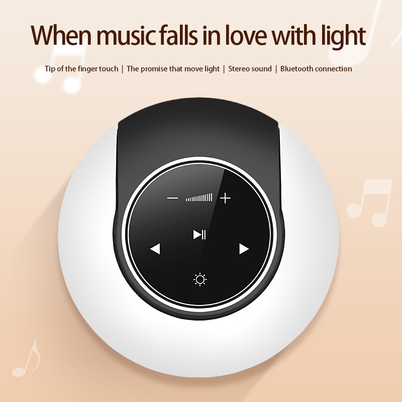 Creative Bluetooth Subwoofer Stereo Speaker LED Desk Lamp Stepless Dimming Foldi
