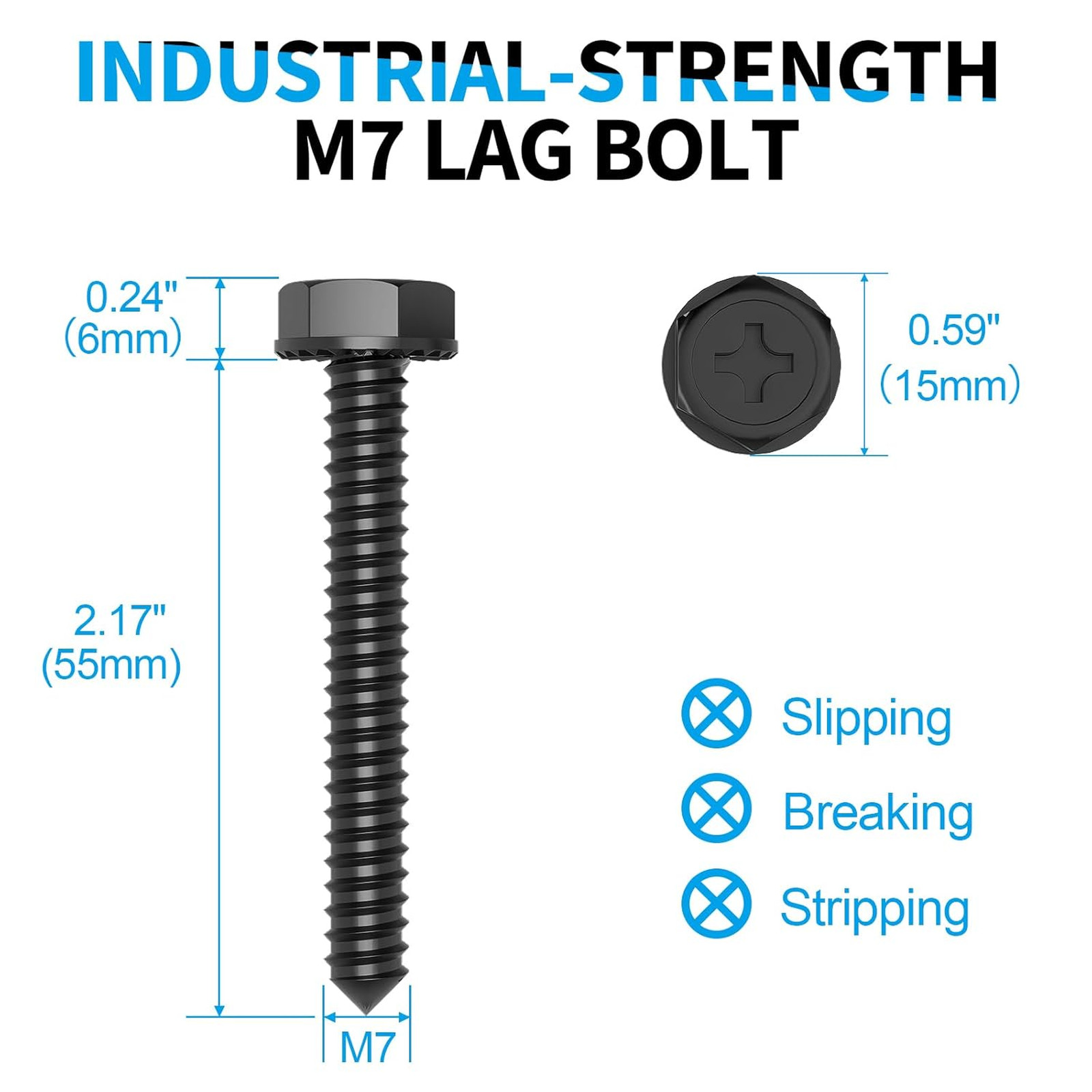 Wall Anchors Hardware Kit for TV Wall Mount Including M7 Lag Bolts Wall Anchors