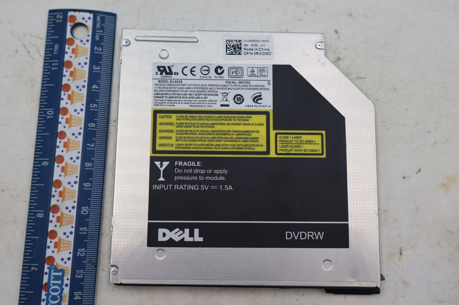 Dell DVD/RW Model: DU-8A3S P/N: 0RWDMD Multi Recorder 0831032
