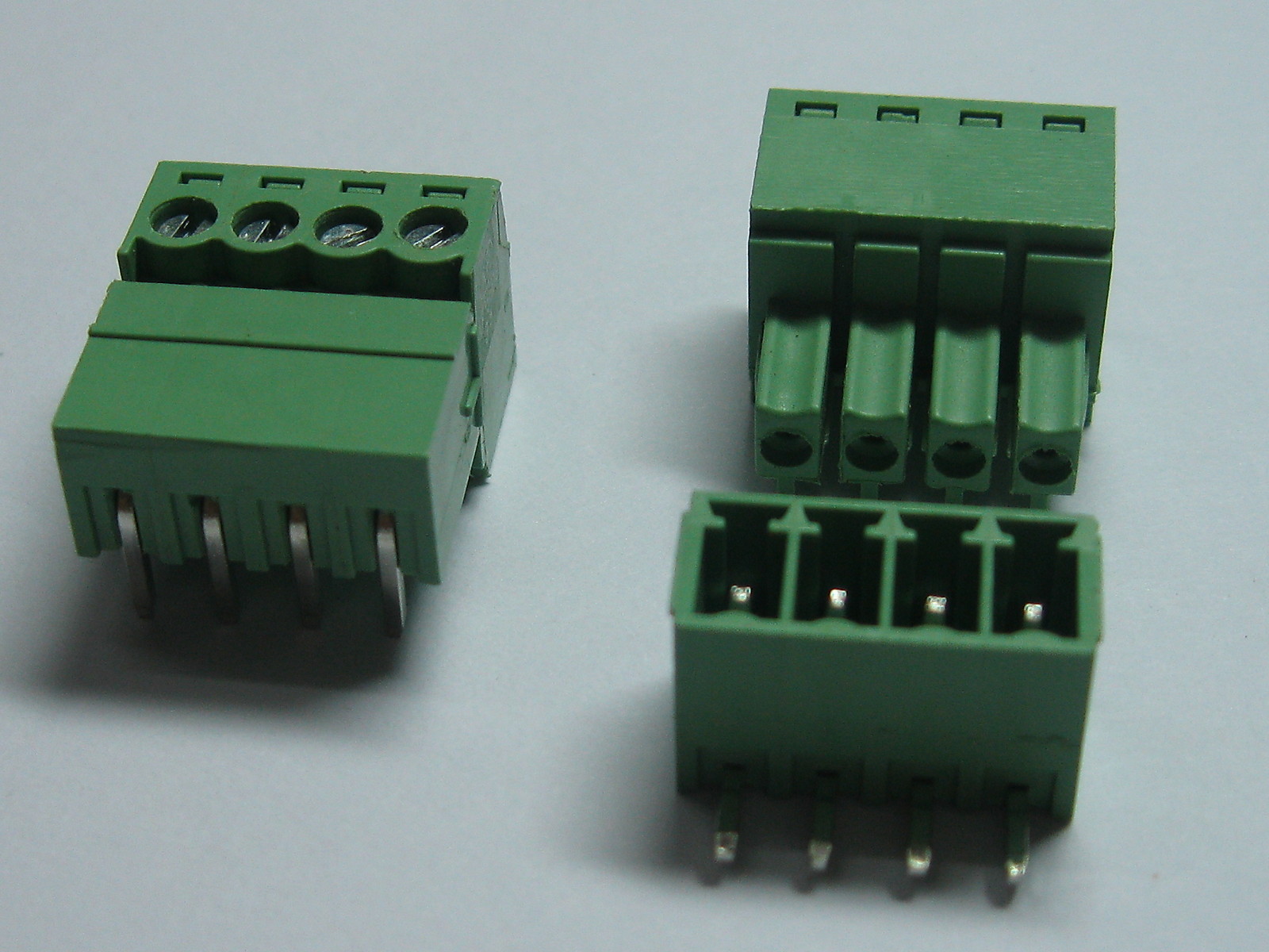 12 pcs Screw Terminal Block Connector 3.81mm Angle 4pin Green Pluggable Type New