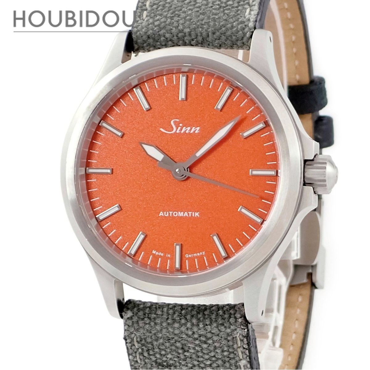 Sinn Watch 556.CR Carnelian Red Orange Dial Gray Band Made in Germany w/Box