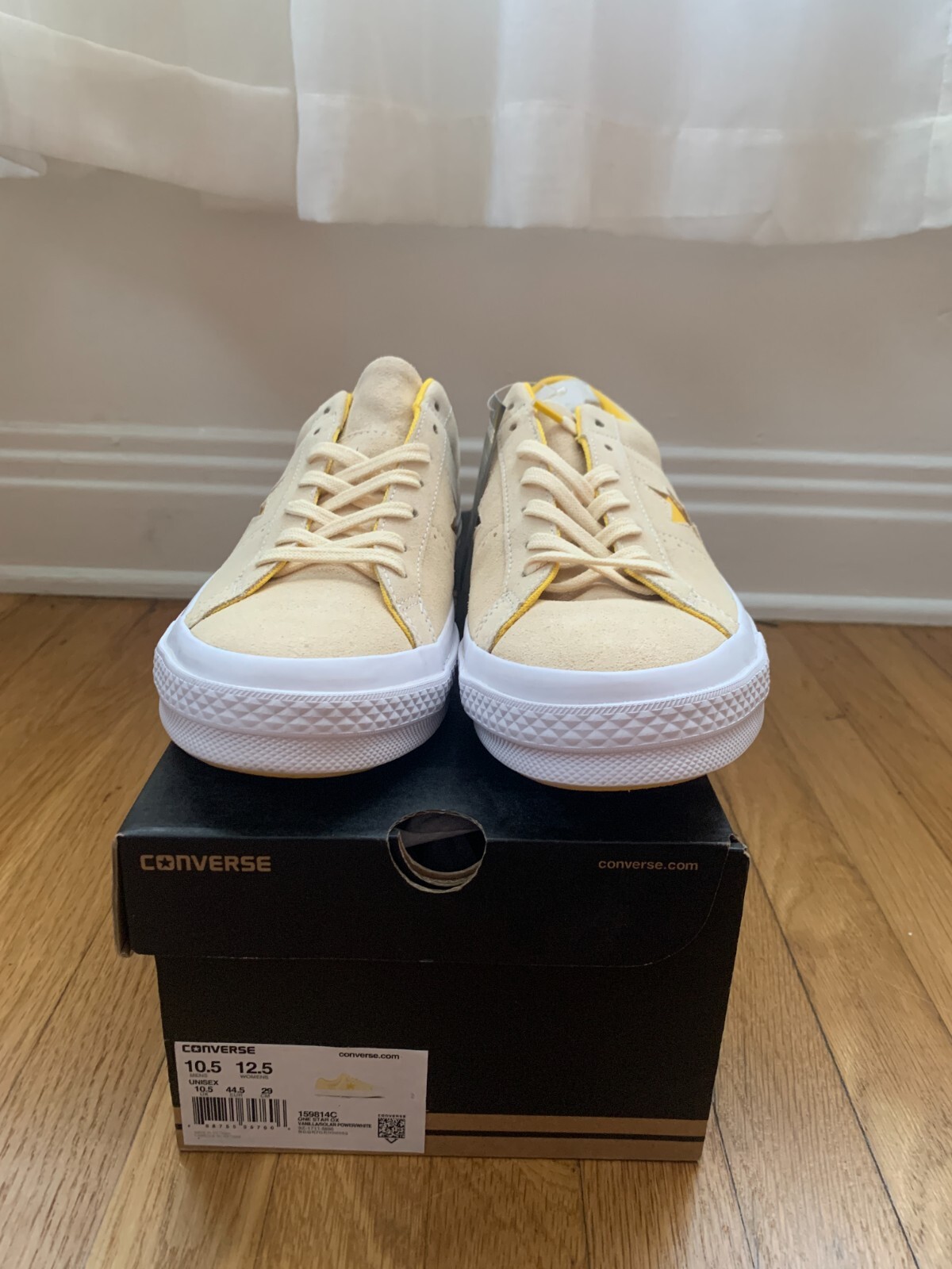 New Mens 10.5 Converse One Star Suede OX Vanilla Solar Power Shoes 159814C