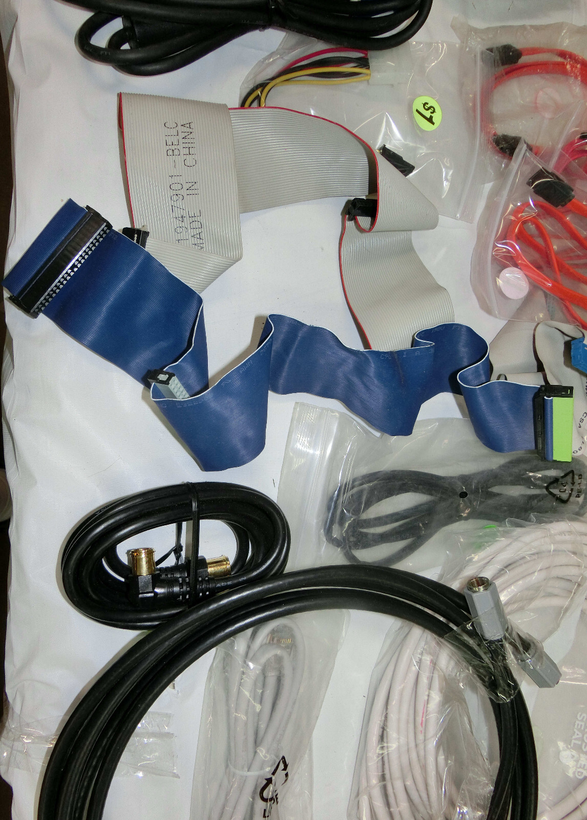 Pile of Cables of Many Types: Computer, Video, Audio, Network, Serial, USB, More