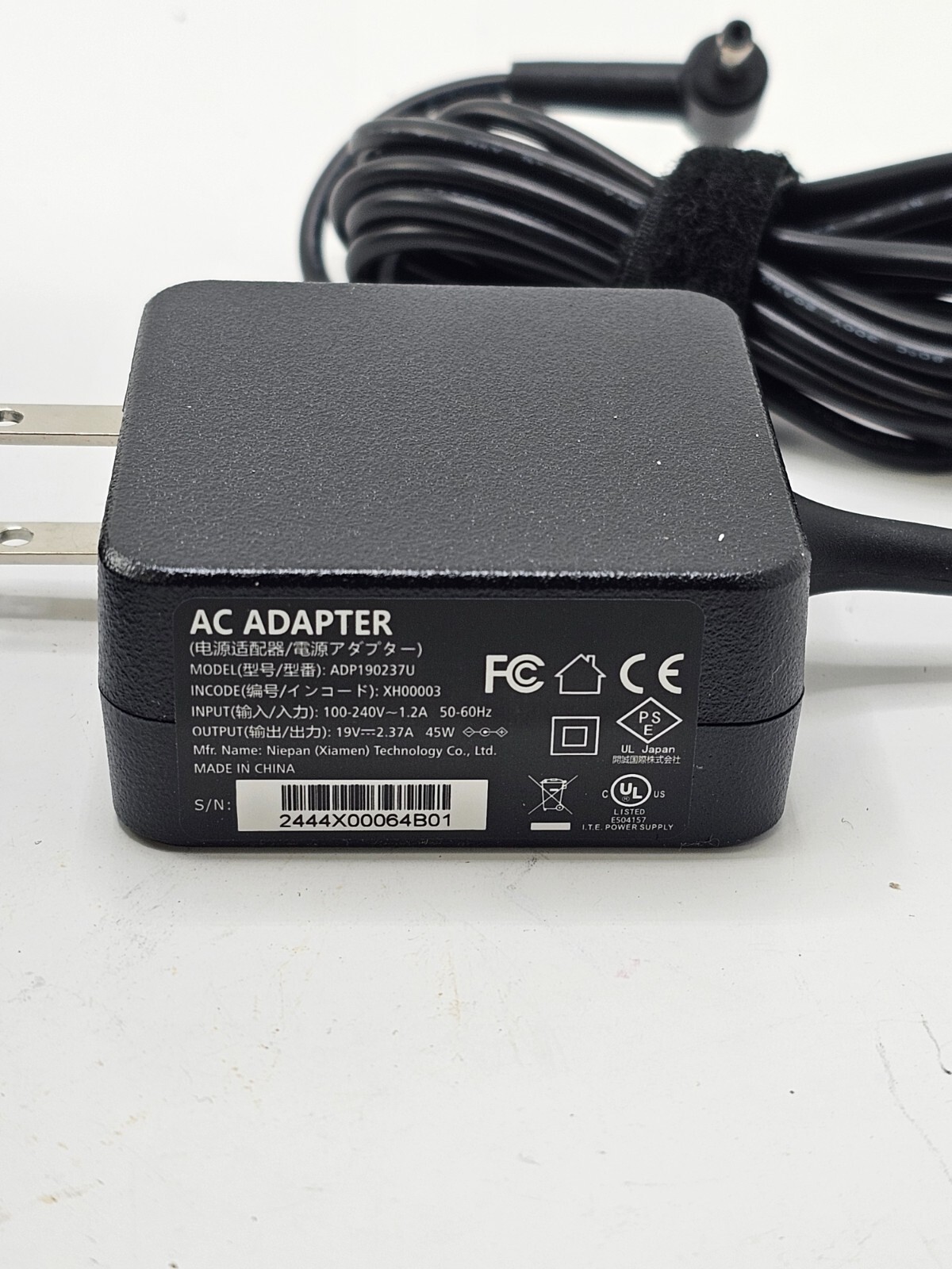 Superer 45W 2.37A UL Listed Charger AC Adapter Black for Asus Vivobook Laptop