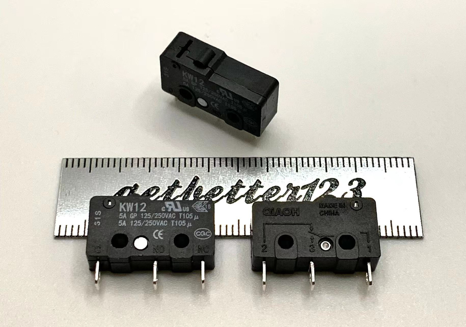 1pc Kw12 qiaoh travel limit microswitch 3pin ss5gl 5A silver contact with rivet