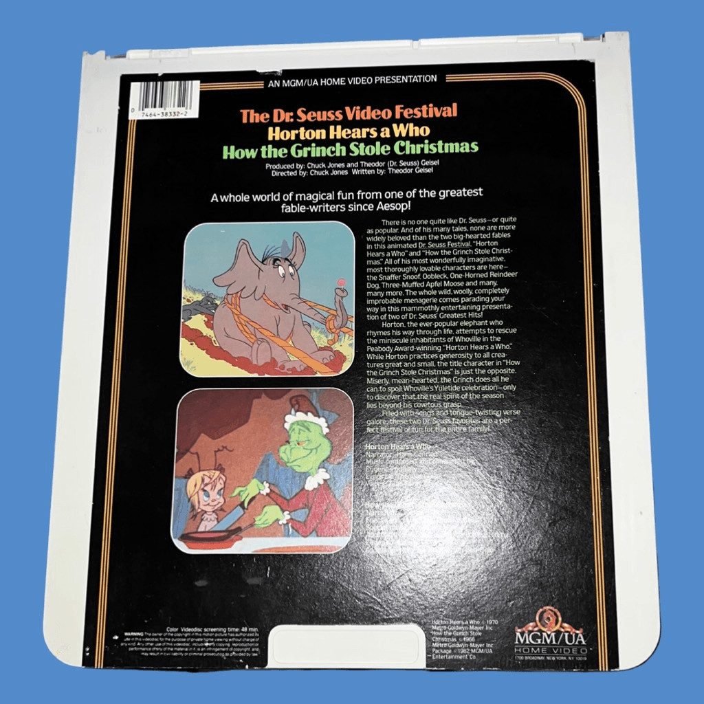 Vintage Dr. Seuss How The Grinch stole Christmas CED Capacitance Electronic Disc