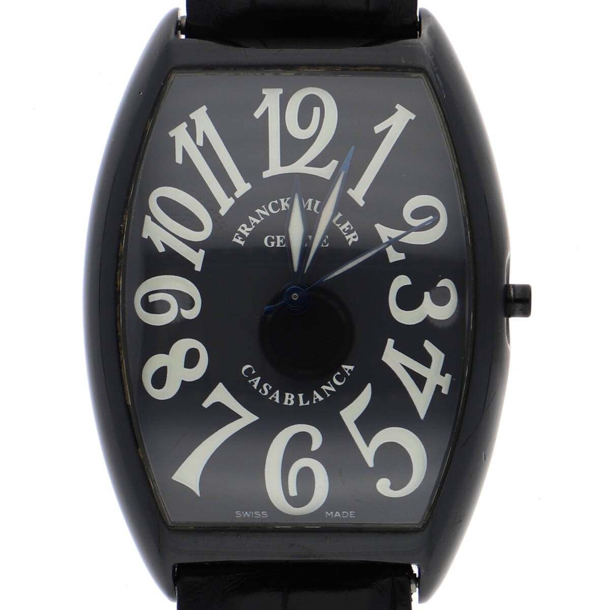 FRANCK MULLER 5850CASA Casablanca Black Dial SS Leather Automatic Unisex Watch