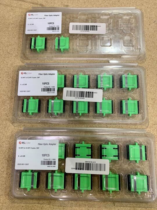 SC/APC to SC/APC Duplex OS2 Single Mode Fiber Adapter with Flange HU-SCA-DXF-SMF