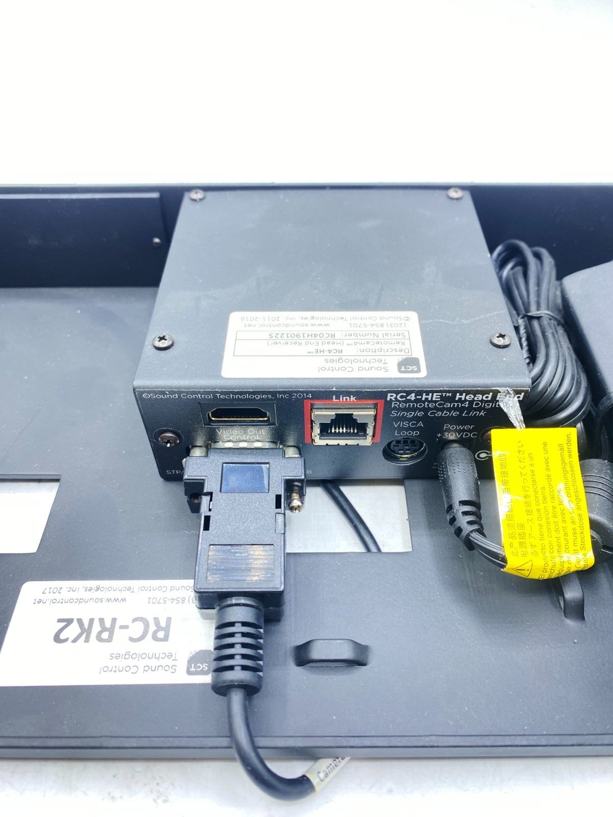 SCT RC4-HE Head End Remote Cam 4 Digital Single Cable Link Rackmount AC Adapter