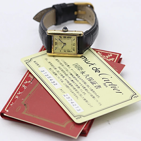Cartier Must Tank SM 2974213 3135432 SV925 Manual Winding Ladies Watch Square