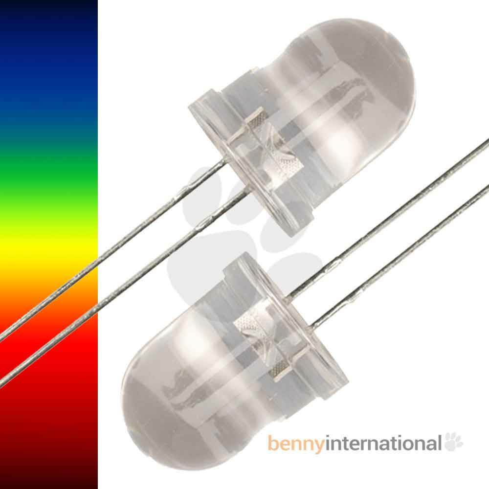 10x 10mm LEDs COOL WARM WHITE RED BLUE GREEN AMBER IR PINK UV Arduino