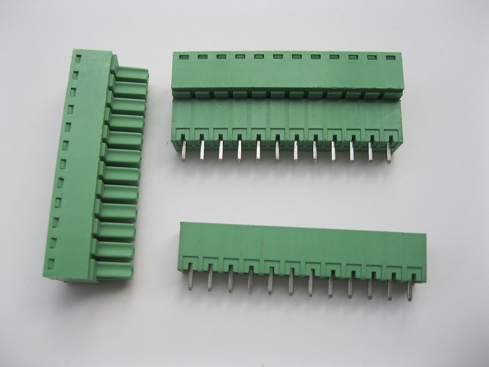 12 pcs Screw Terminal Block Connector 3.5mm 12 pin Green Pluggable Type Straight