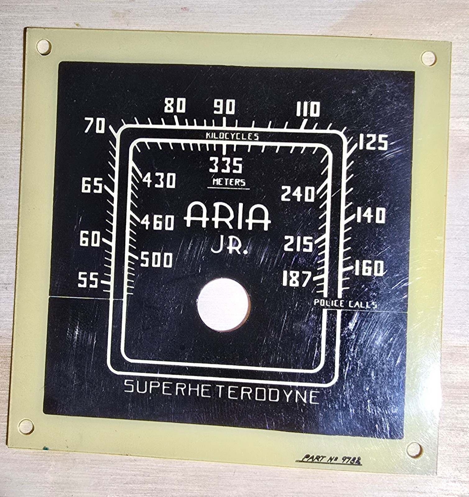 Vintage 1930s Detrola Aria Jr. Radio Dial Faceplate Replacement Part