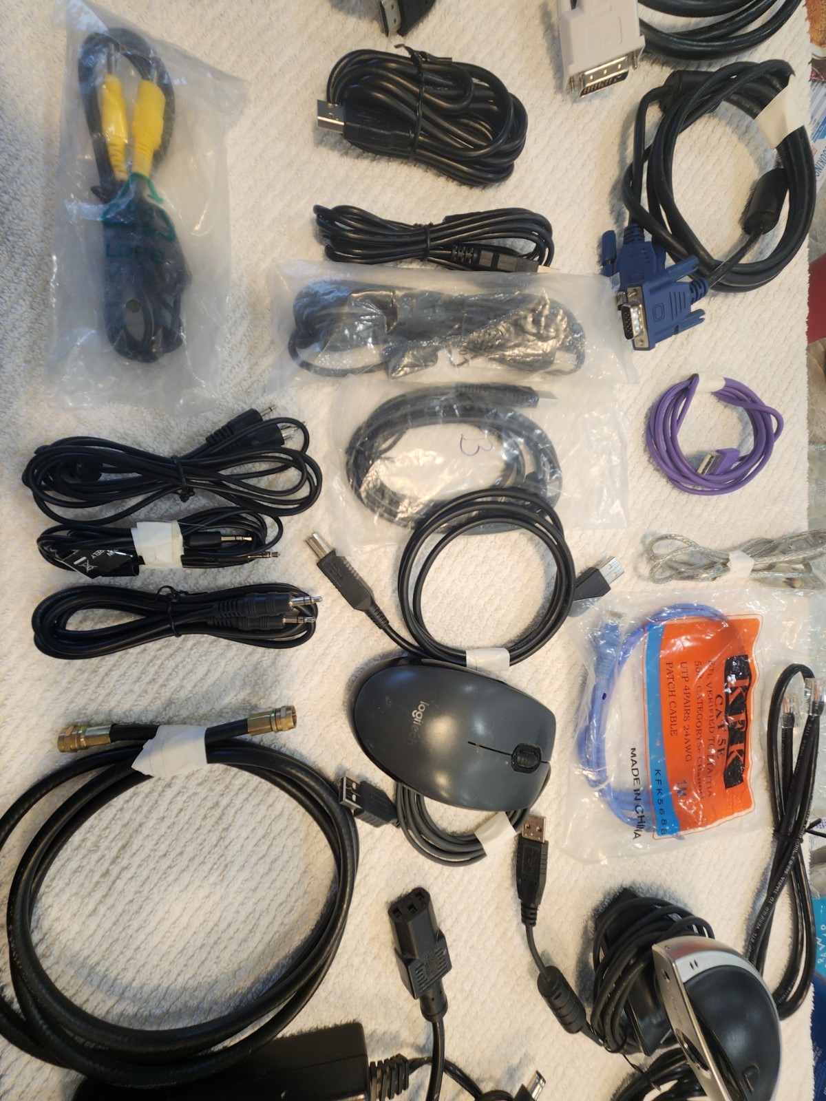 Lot of computer, electronics, cables, equip, SIMMs, Phones for repair/replace