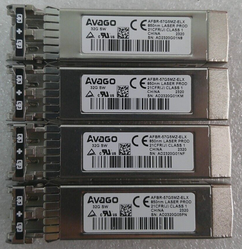 Lot of 4: AFBR-57GMZ-ELX 850nm 32GB Transceiver Module