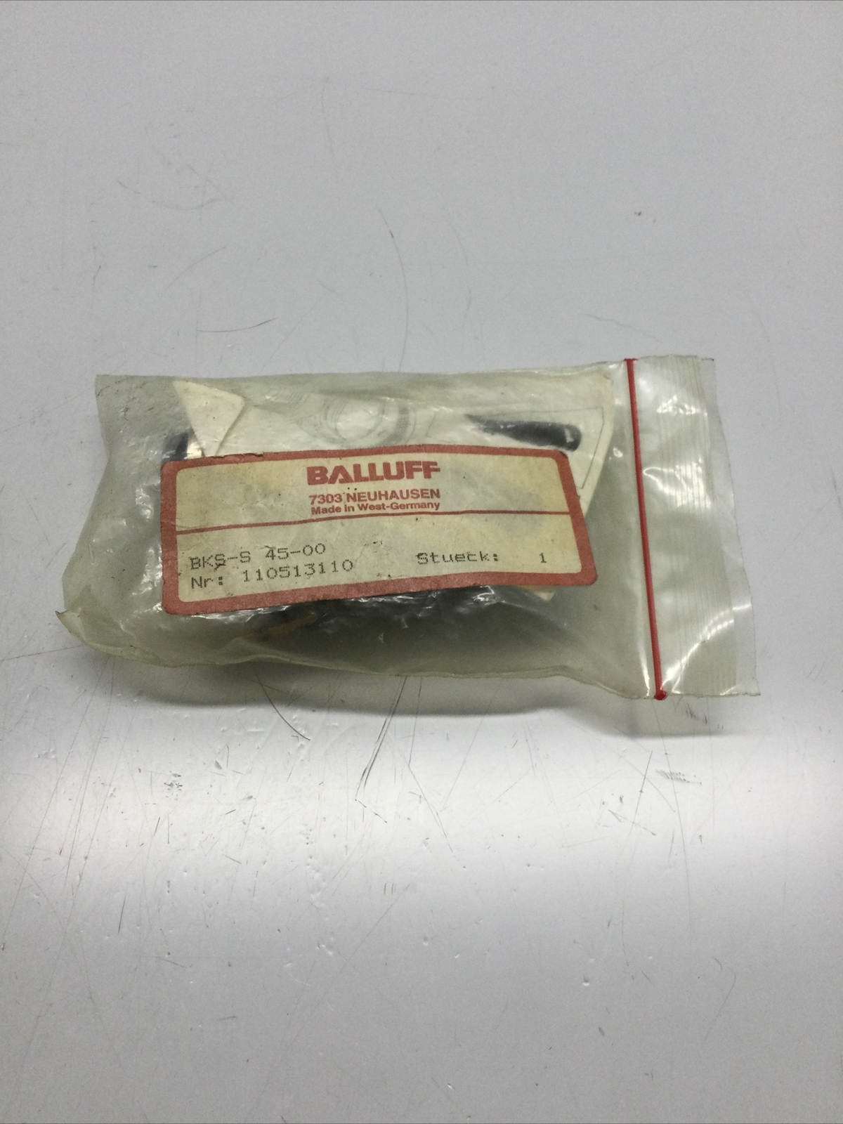 NEW, BALLUFF, BKS-S 45-00, CABLE CONNECTOR, 110513110. (4L-3)