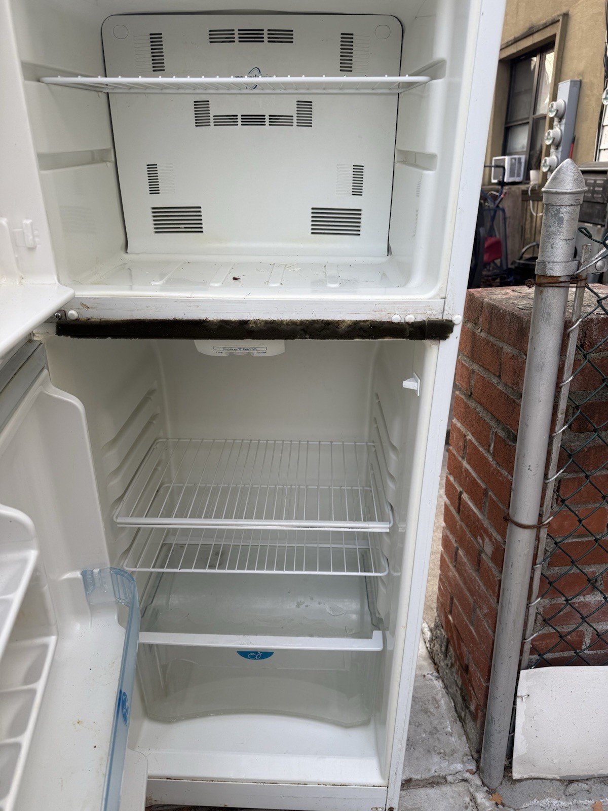 Fridge, White, 2 Inside Parts Missing, Functions Well, 2 Years Old