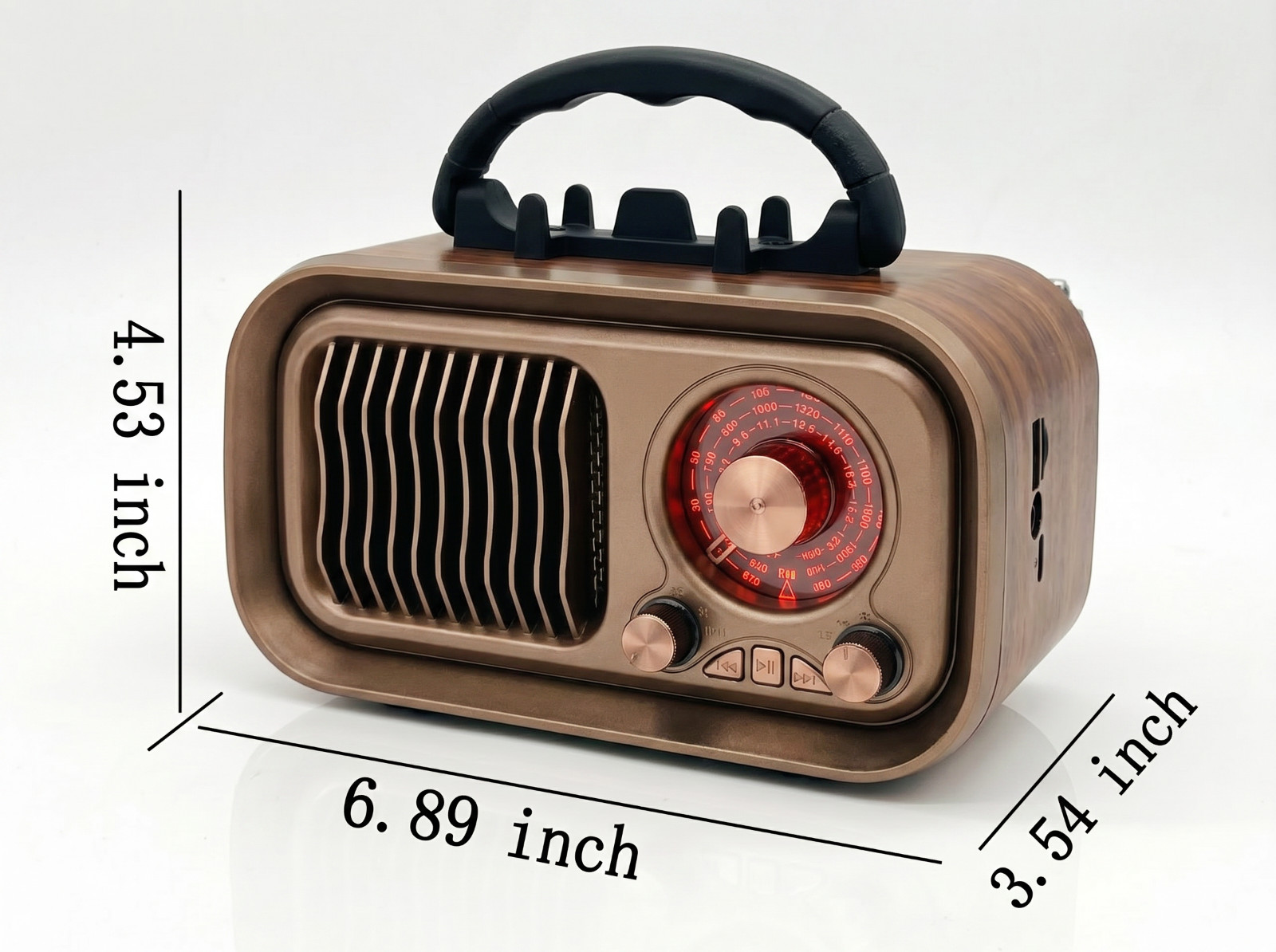 Lot of 6 Vintage Bluetooth AM FM Radios Wireless Speaker Retro Dark Wood