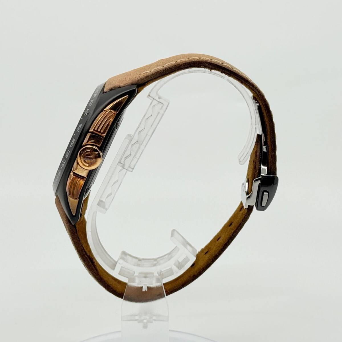 RADO Watch HyperChrome 650.0168.3.001 AT Black Dial Suede Brown Leather Men’s