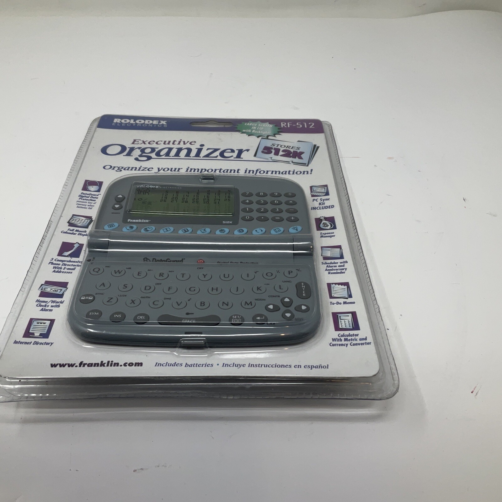 Rolodex Electronics RF-512 Executive Organizer 512K Stories Vintage NEW