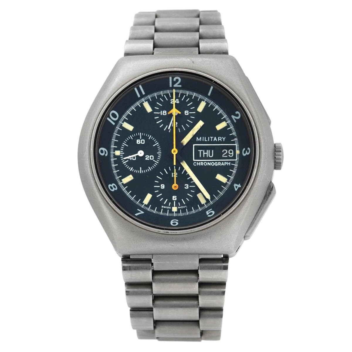 Tutima Military 798-02 Automatic Black Dial Men’s Stainless Steel Case Size 43mm