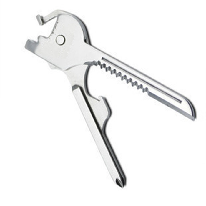 6-in-1 Utili Key Tool Keyring Keychain Gadgets Multifunction Stainless Steel