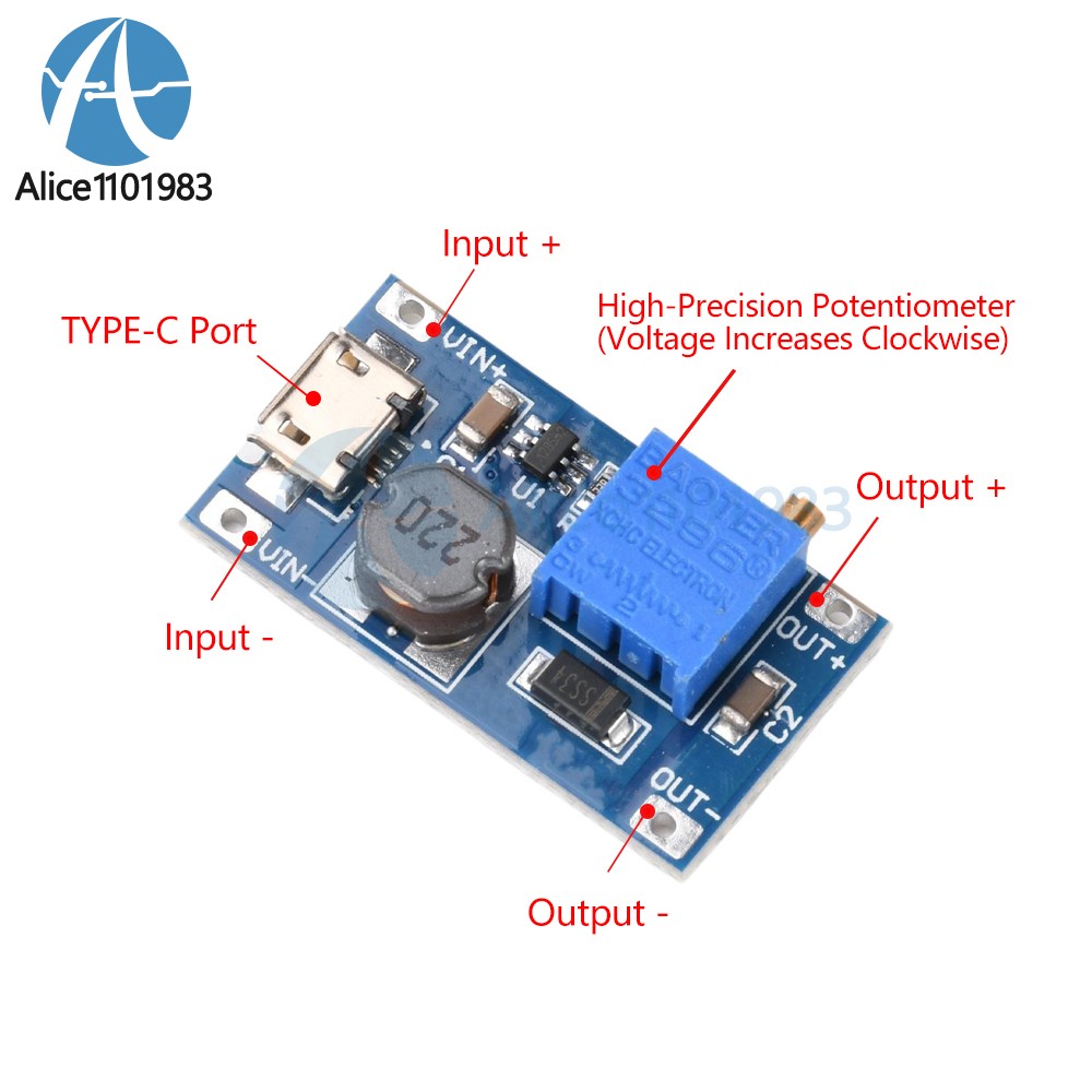 5PCS 2A booster board DC-DC step-up module 2/24V to 5/9/12 / 28V Replace XL6009