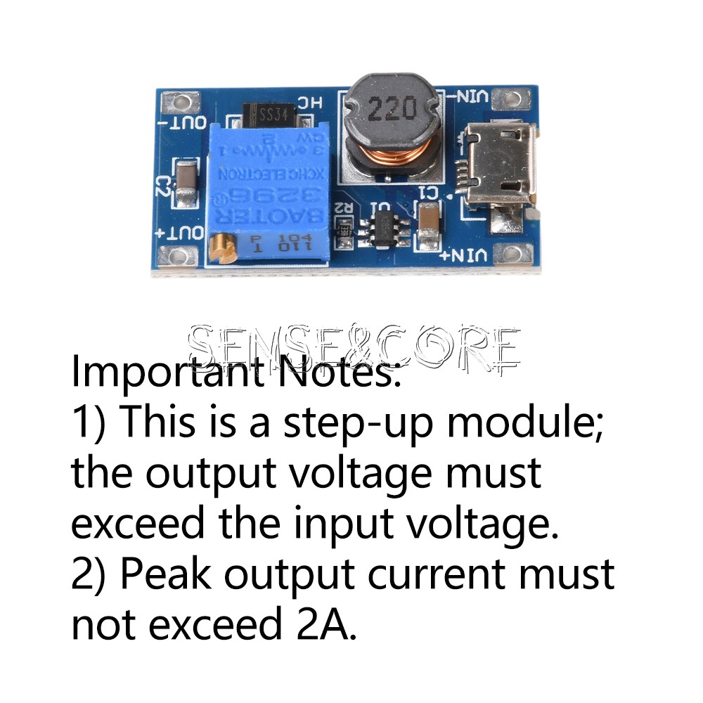 5PCS 2A booster board DC-DC step-up module 2/24V to 5/9/12 / 28V Replace XL6009
