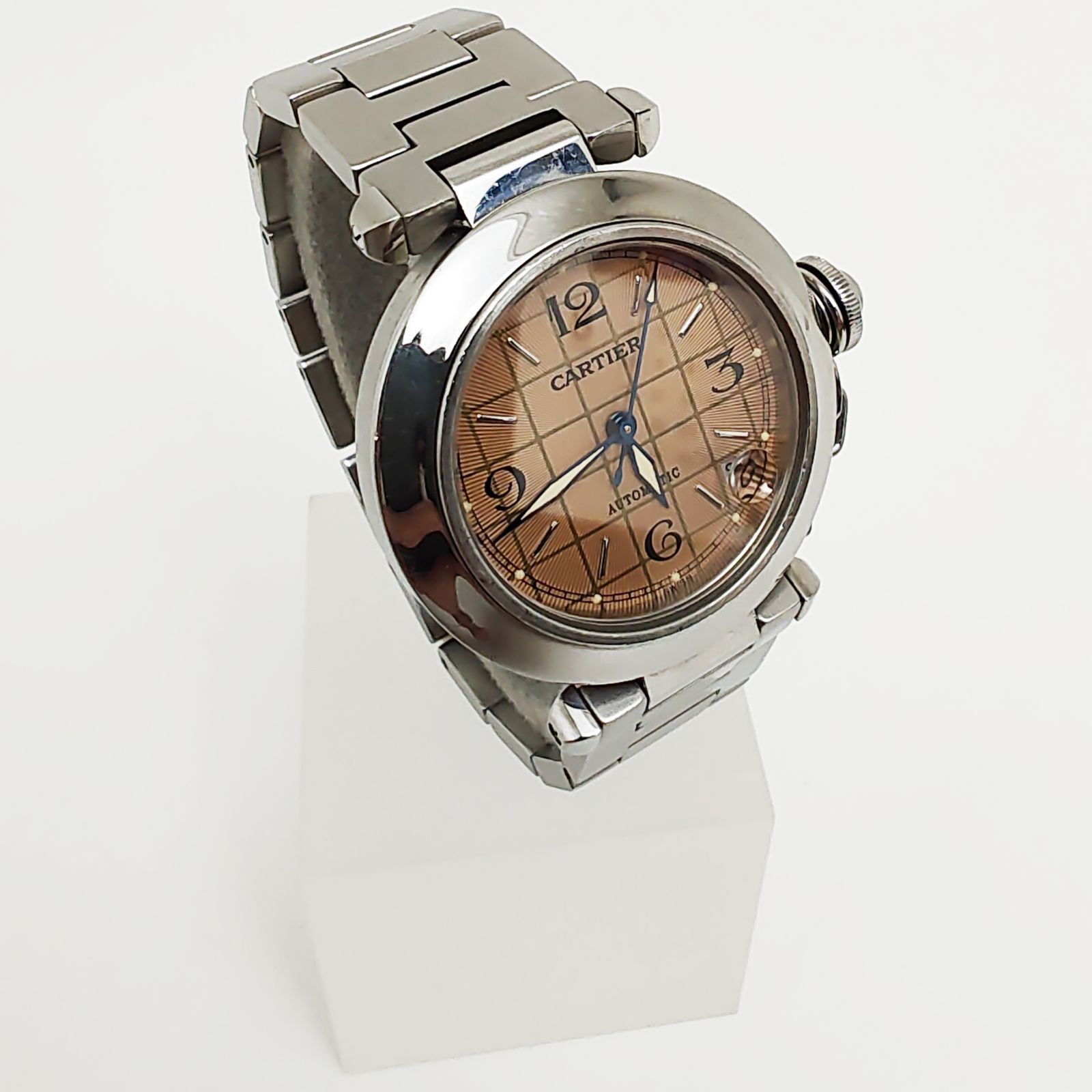 Cartier Watch Pasha C Orange Dial Mechanical Automatic AT Stainless Steel