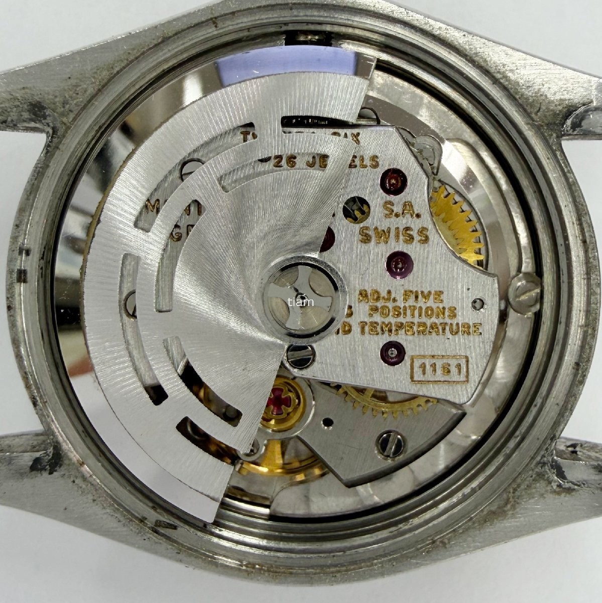 ROLEX 6517/4 Oyster Perpetual Date 1967 Automatic Silver White Gold SS