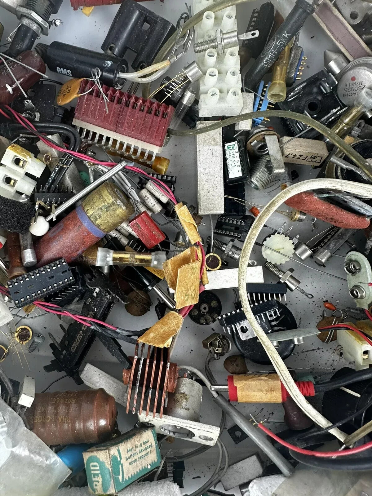 Huge Lot Of Transformers, Capacitors, Semiconductors, Transistors, IC chips, Etc