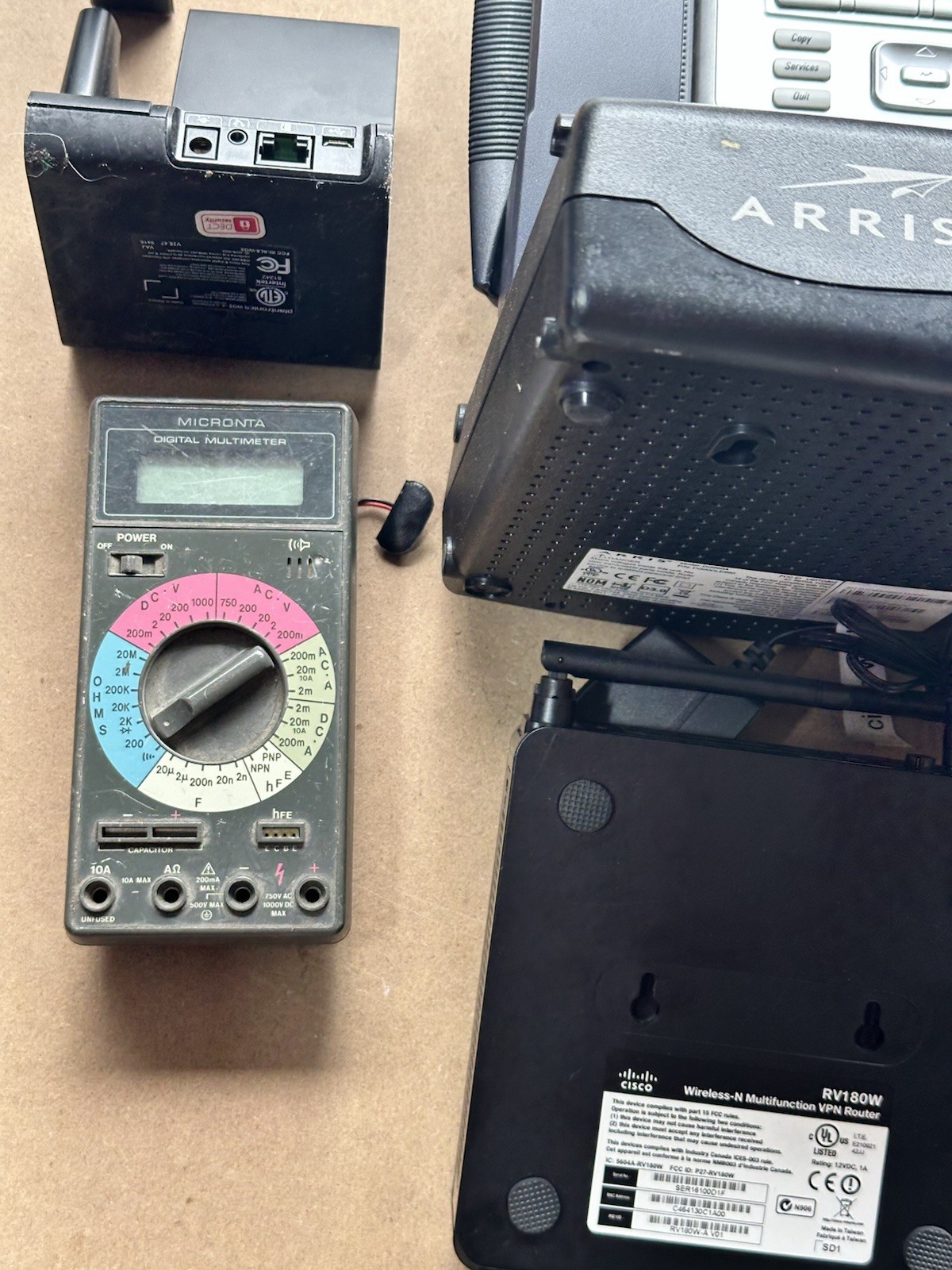Electronics Mixed Lot Untested SonicWall Nortel Cisco Arris HDD Multimeter Etc