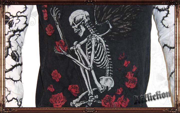 NWT AFFLICTION Winged Reaper Double Sleeve 2FER Shirt